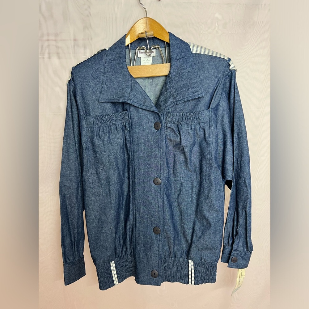 Vintage NWT Pierre LaMonte denim bomber jacket